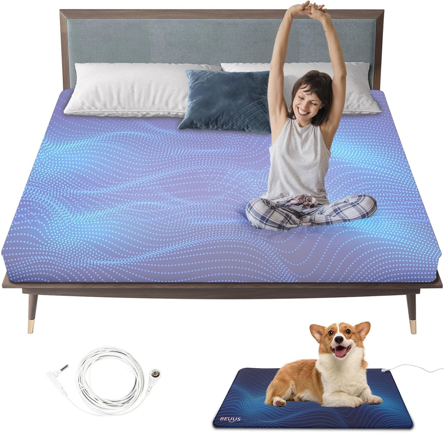 Grounding Sheets King Set with Mat for Enhanced Sleep Quality