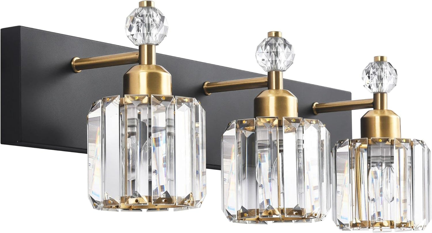 PRESDE Crystal 3 Light Bathroom Vanity Lights for Modern Decor