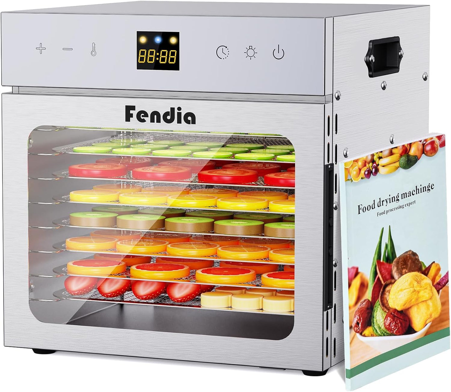 Dehydrators for Jerky with 8 Stainless Steel Trays and Timer