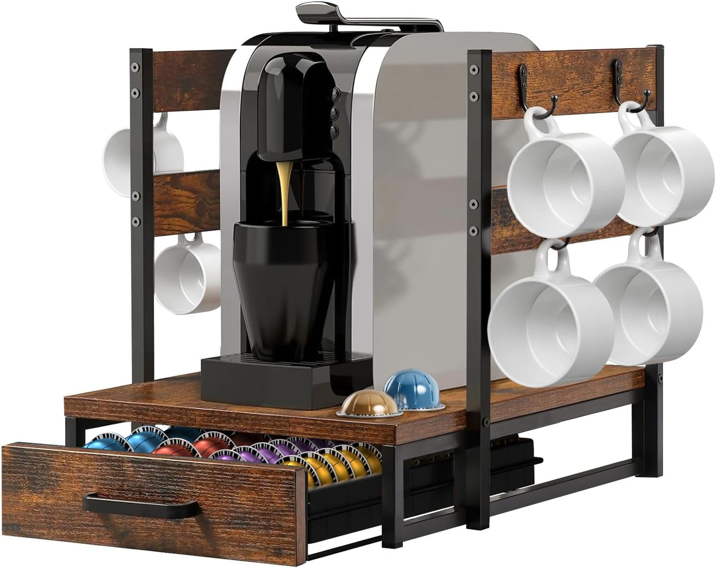 Evermagin Coffee Pod Holder for Nespresso Vertuo - Rustic Brown
