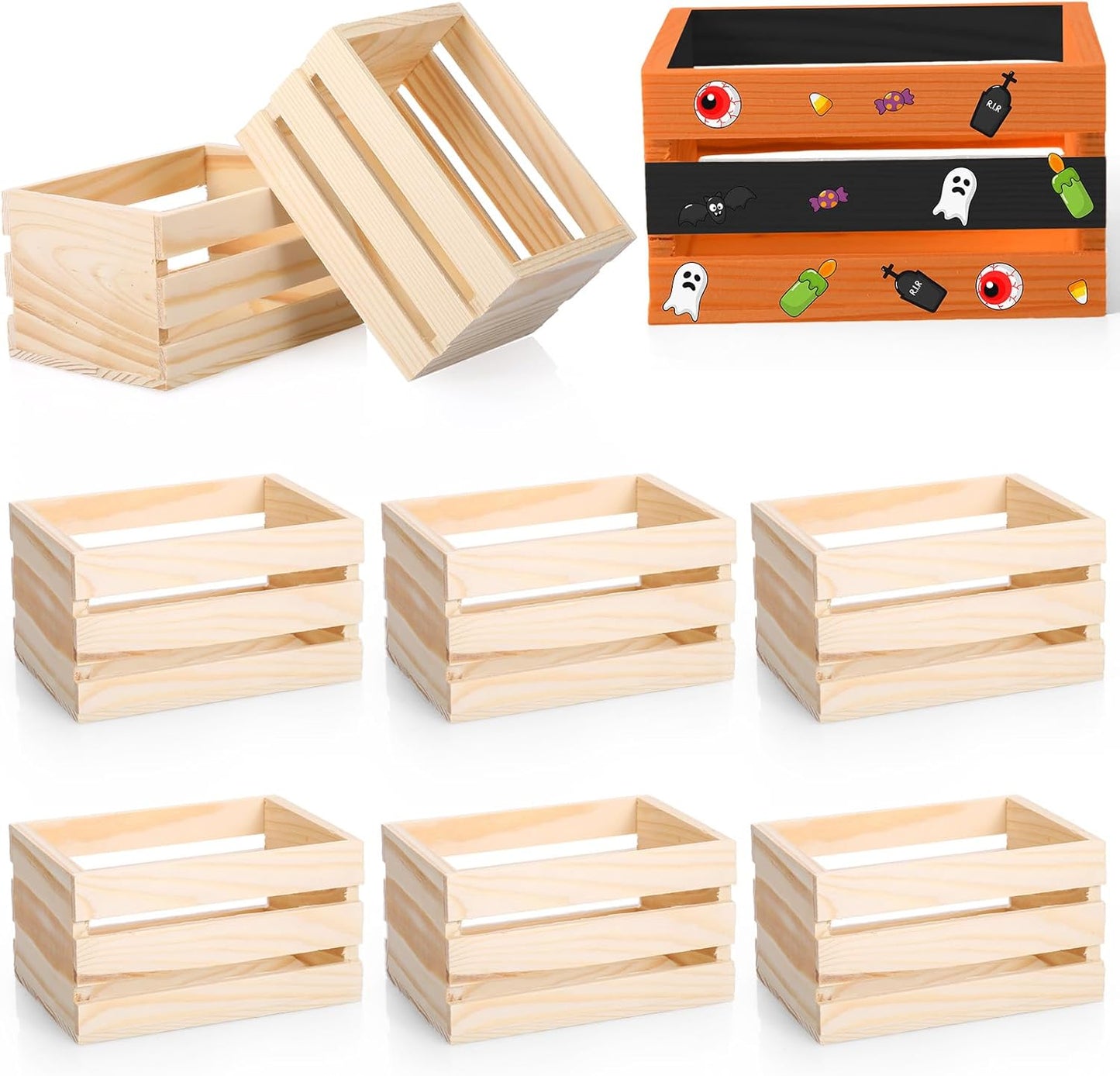 Roowest Decorative Wood Crates for Rustic Storage and Display