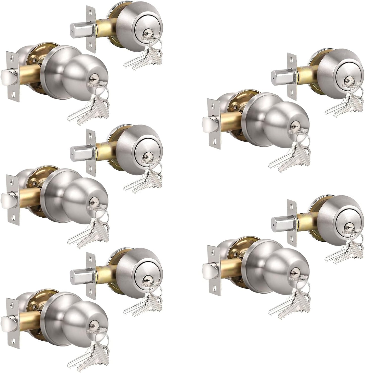 Knobonly Keyed Alike Exterior Door Knob Set for Security