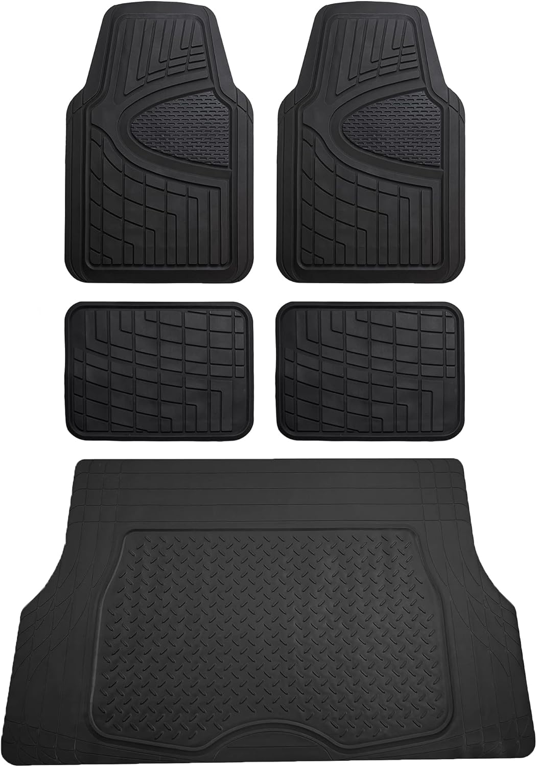 FH Group Premium Liners Tall Channel Trimmable Rubber Floor Mats