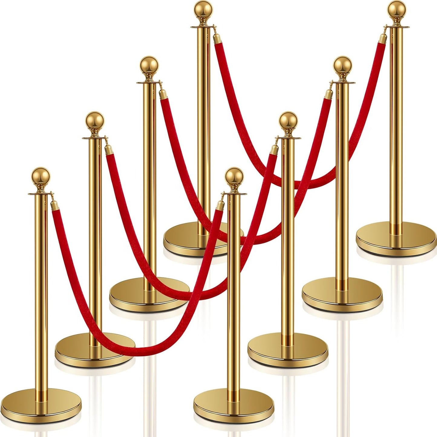 Ferraycle 8 Pcs Stainless Steel Stanchion Set for Events