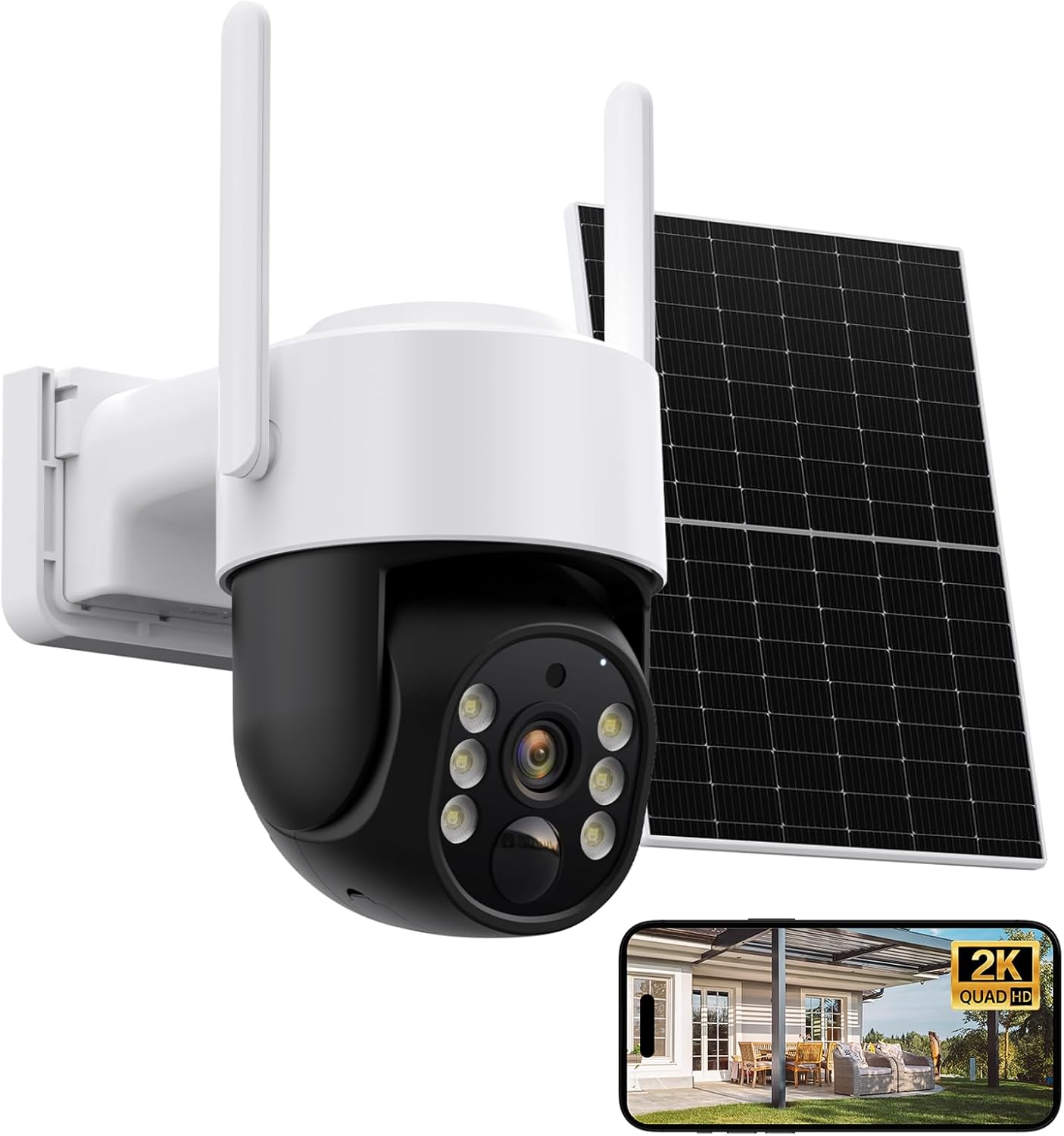 Solar Security Cameras Wireless Outdoor with 2K 360 View