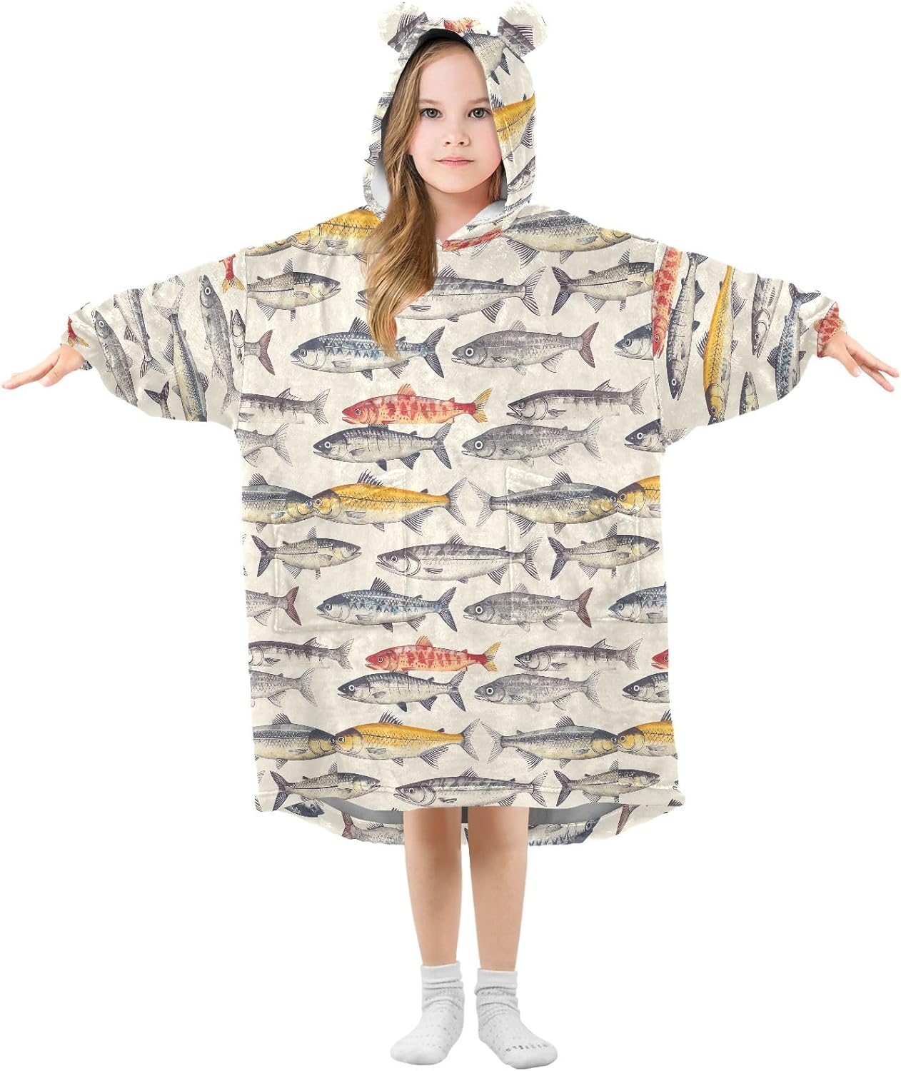 Cozy CHIFIGNO Kids Hoodie Blanket 3-14Y