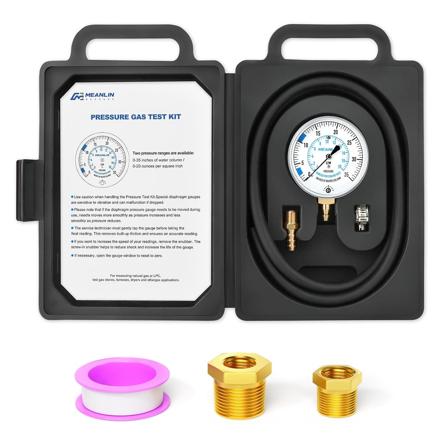 Manifold Gas Pressure Test Kit for Natural Gas or LP Gas Use