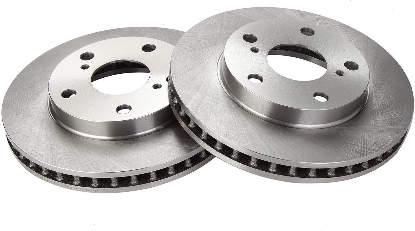 TRQ Front Brake Rotors Set Vented for 1992-2001 Toyota Camry