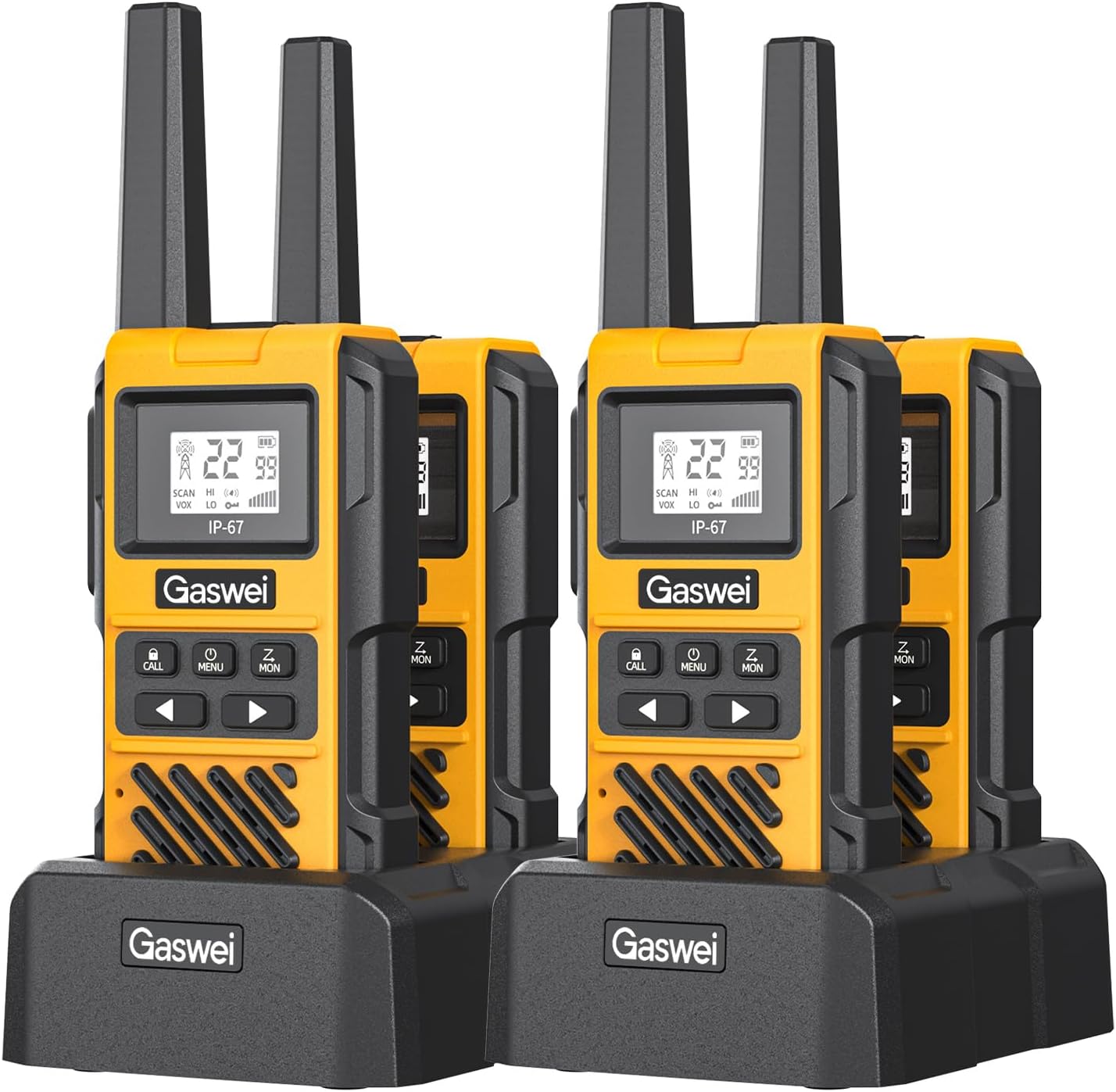 G1pro Heavy Duty Long Range Walkie Talkies for Adults - 4 Pack