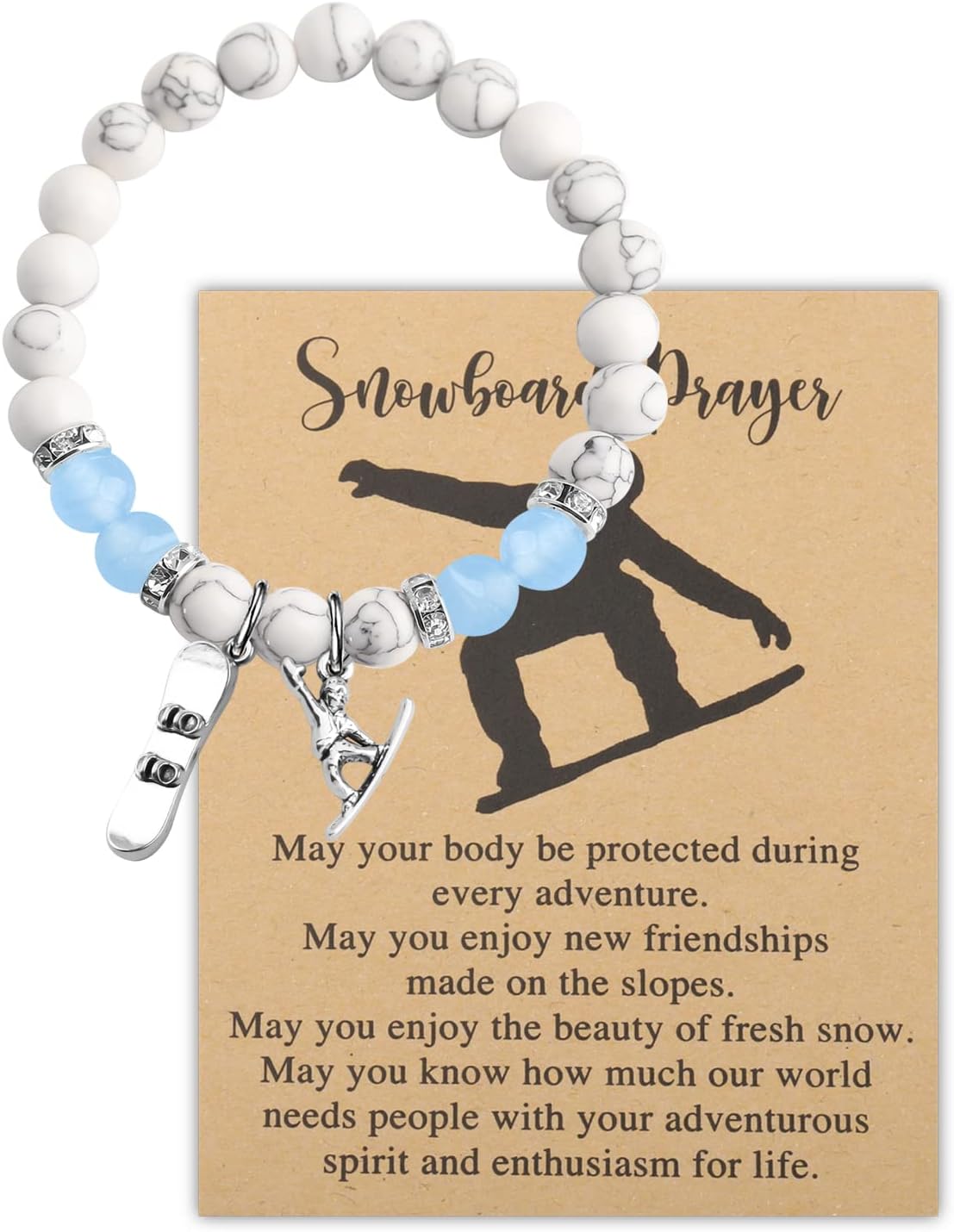 Snowboarder Charm Bracelet - Team Gift for Snowboard Lover