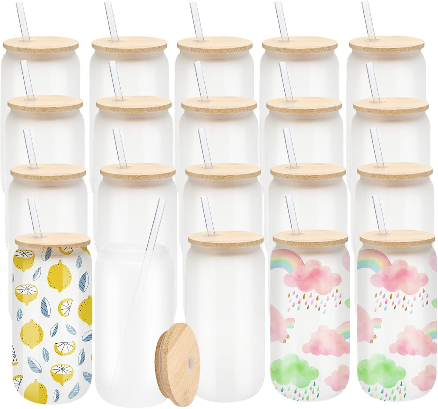 20 Pack Sublimation Glass Cups for Creative DIY Projects