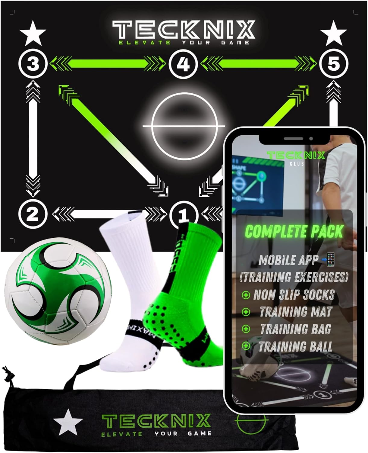 TECKNIX Soccer Training Mat with App - Ideal for Kids Skills