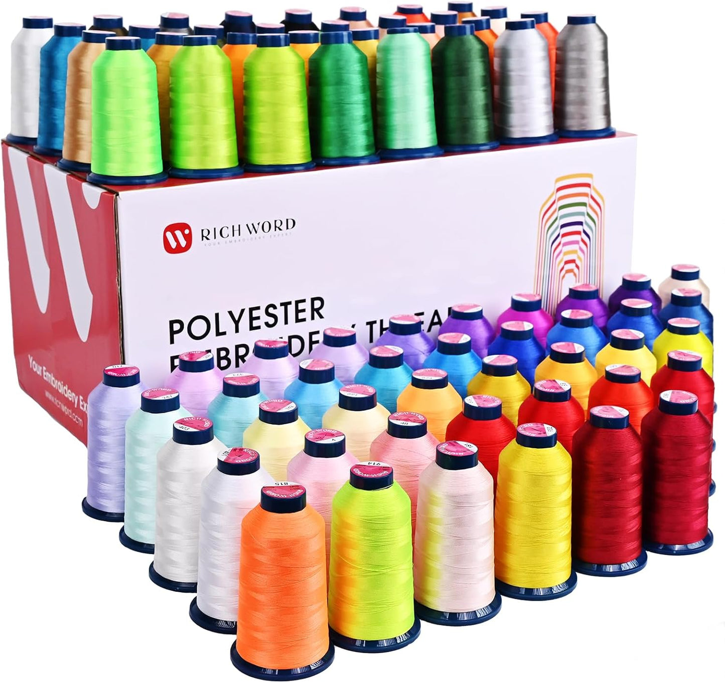 Poolin Richword 100 Color 40WT Thread Kit 4000M Spools - Perfect for Embroidery Machines!