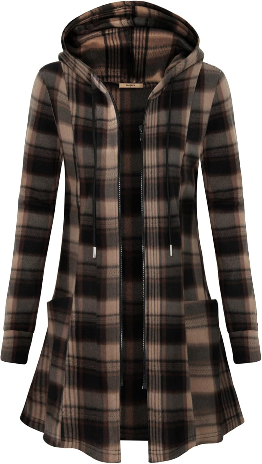 Miusey Womens Zip Up Long Hoodie Jacket for Stylish Comfort