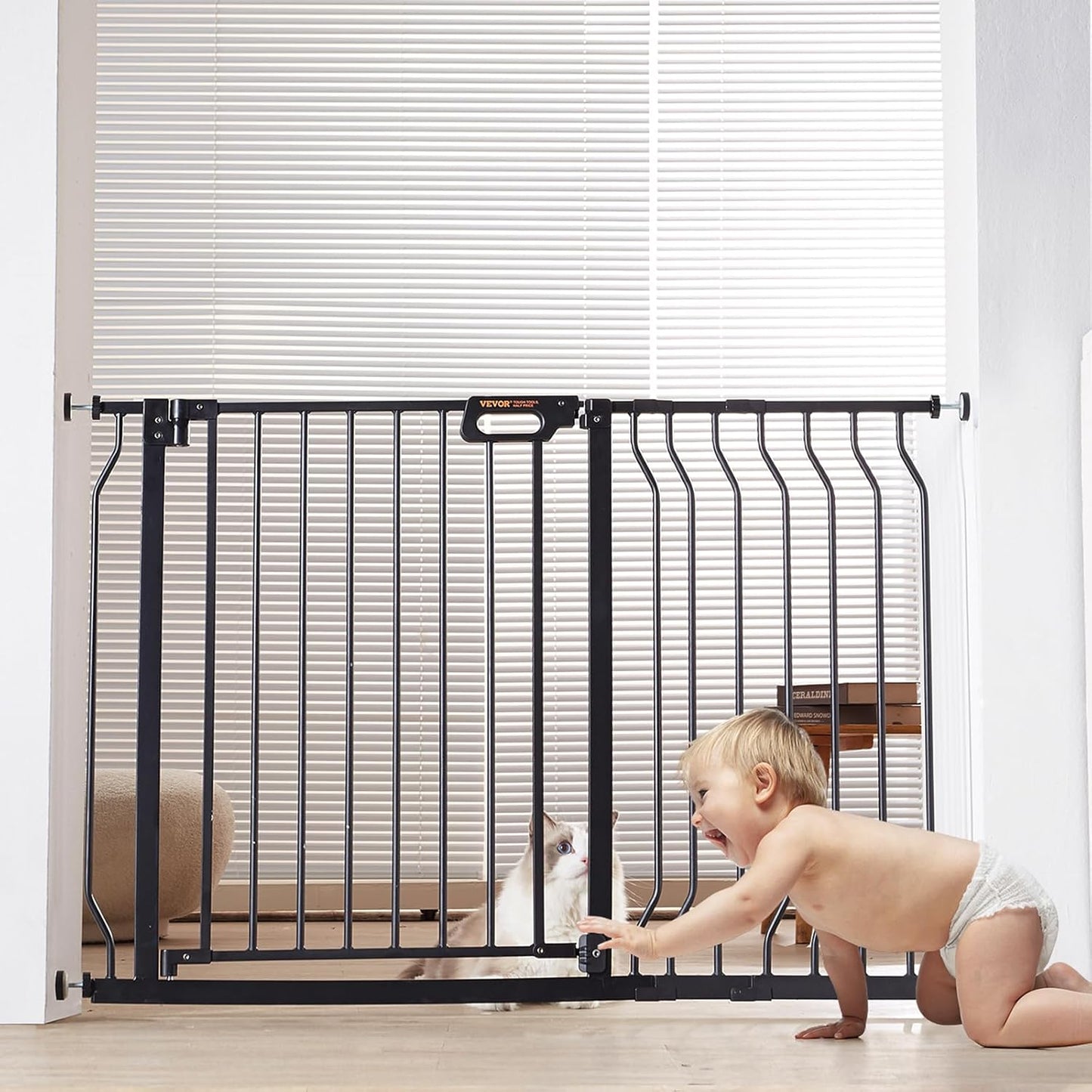 Extra Wide Safety Gate for Stairs - Easy Install Pet Gate