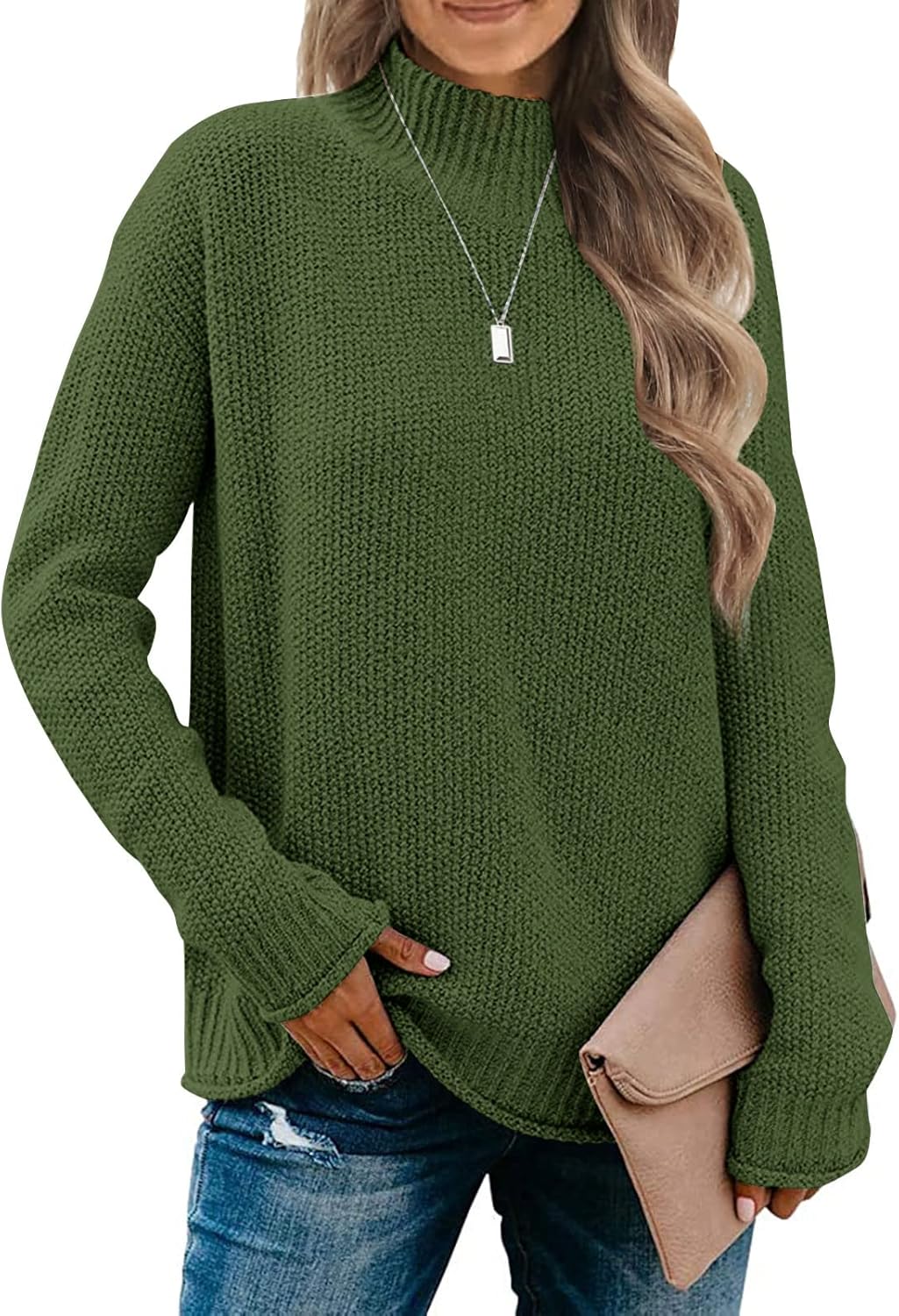 MEROKEETY Women's Turtleneck Long Sleeve Sweater for Cozy Style
