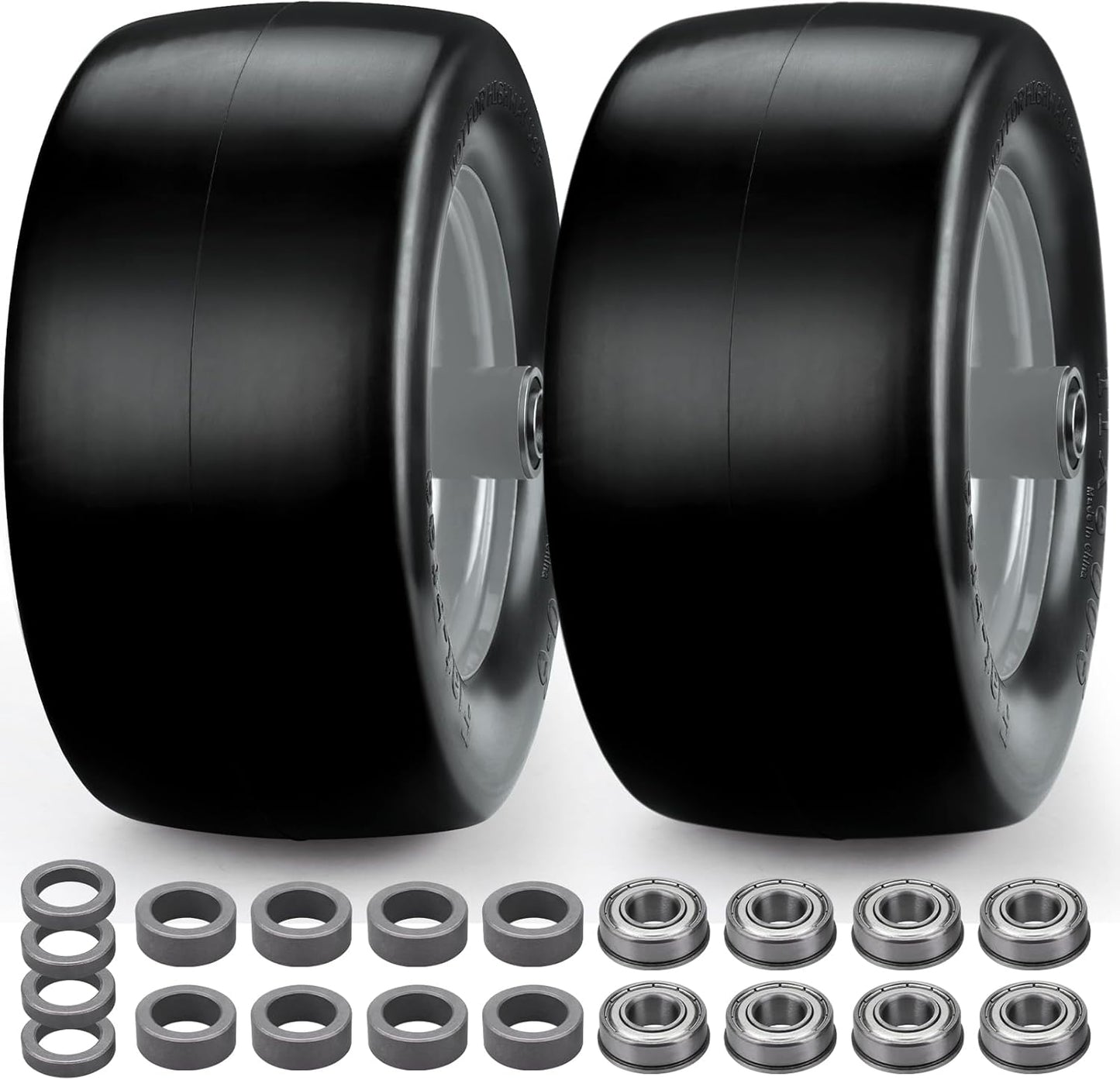 11x6.00-5 Flat Free Tire Set for Zero Turn Lawn Mowers