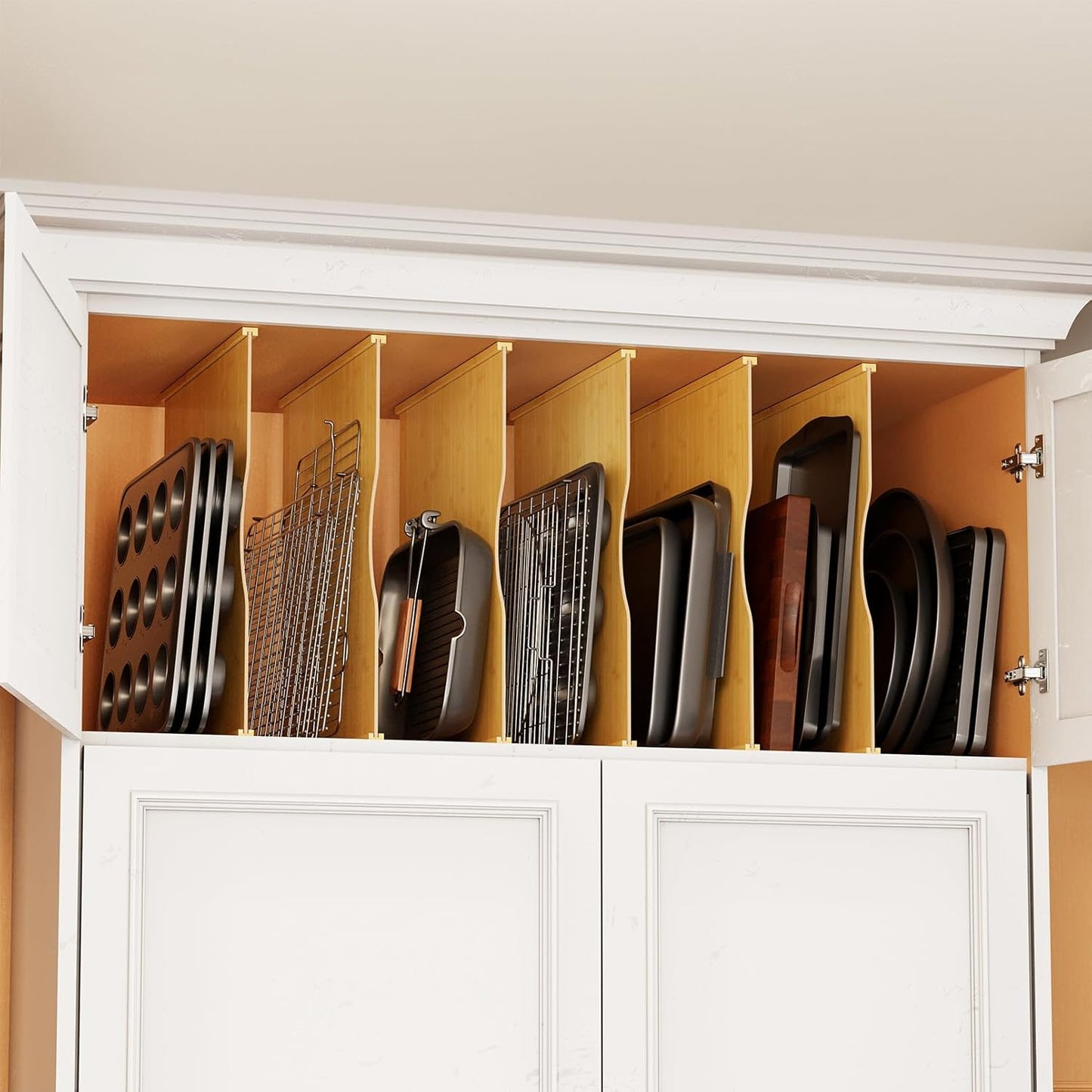 SpaceAid 6 Pack Tray Dividers for Organized Kitchen Storage