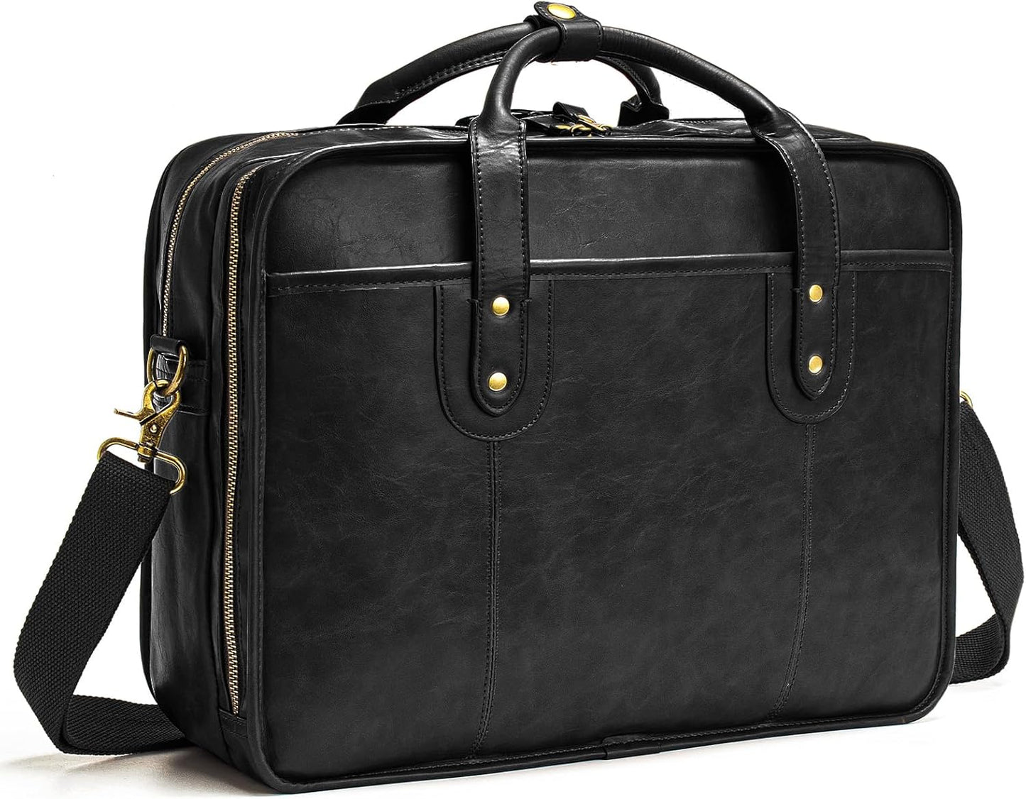 Leather Briefcases for Men 15.6 Inch Laptop Bag for Travel