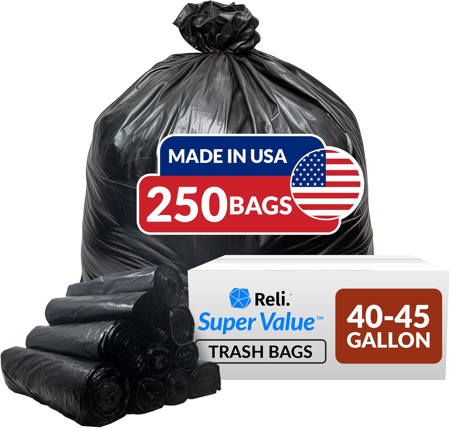 Heavy Duty 40 to 45 Gallon Trash Bags for Serious Cleanup