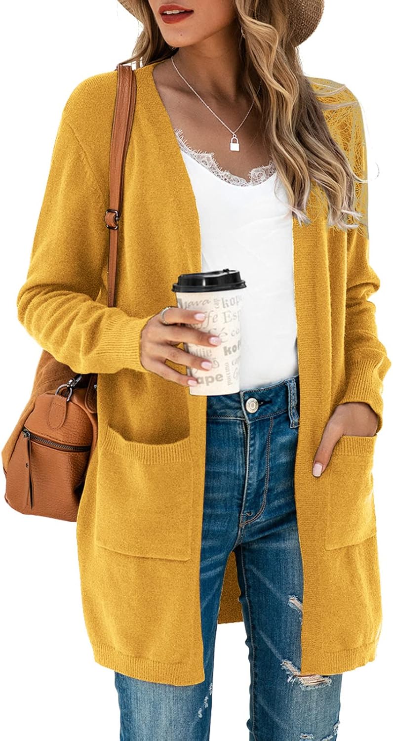 TASAMO Women's Kimono Cardigan: Oversized Soft Outwear with Pockets