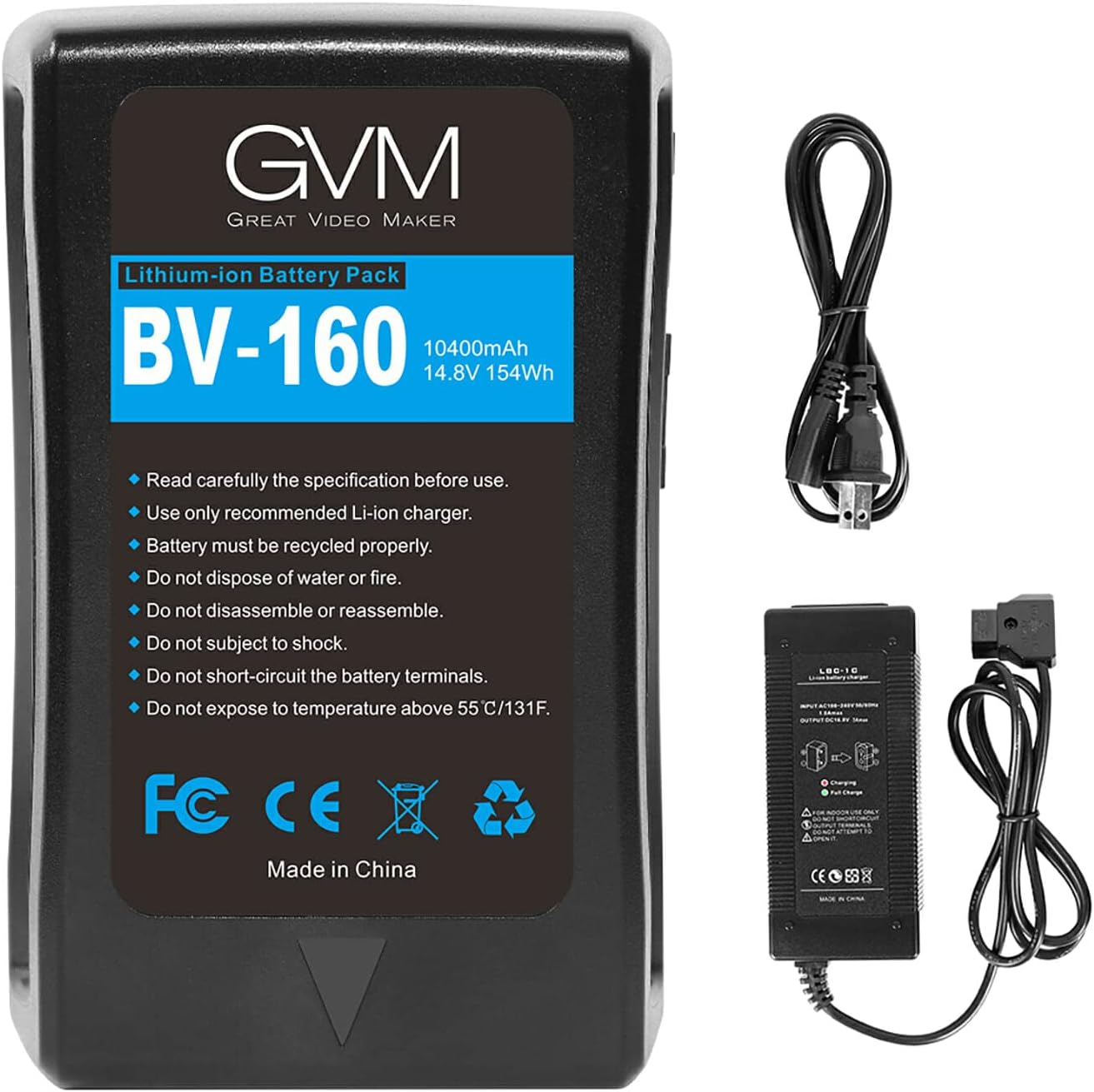 GVM 160Wh V Mount Battery for Video Cameras and LED Lights