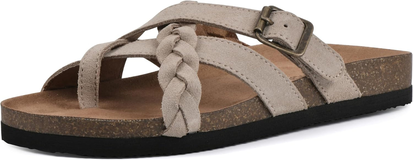 WHITE MOUNTAIN Women's Harrington Sandal with Comfort-Molded Footbed