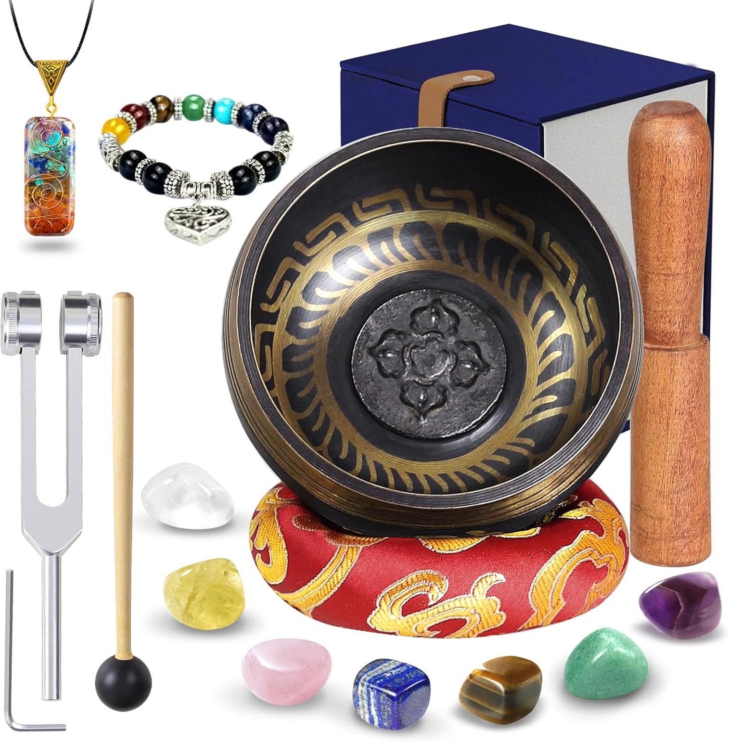 Tibetan Singing Bowl Set for Meditation and Chakra Healing