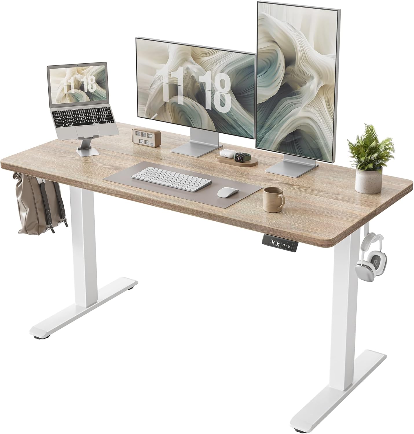 TIQLAB Electric Standing Desk - Adjustable Height for Home Office
