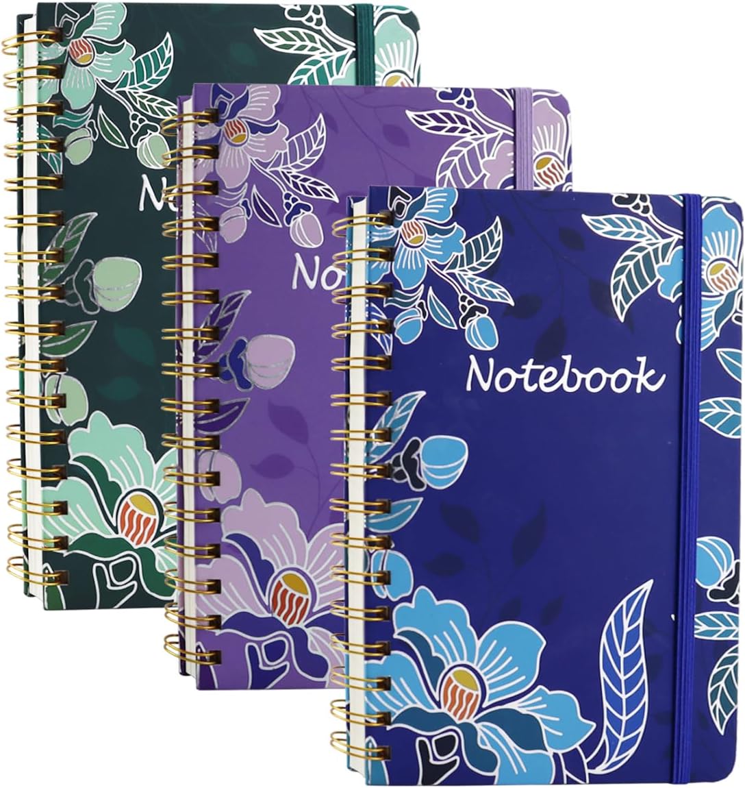Cute A5 Spiral Journals 3-Pack for Women - Perfect for Daily Studying!