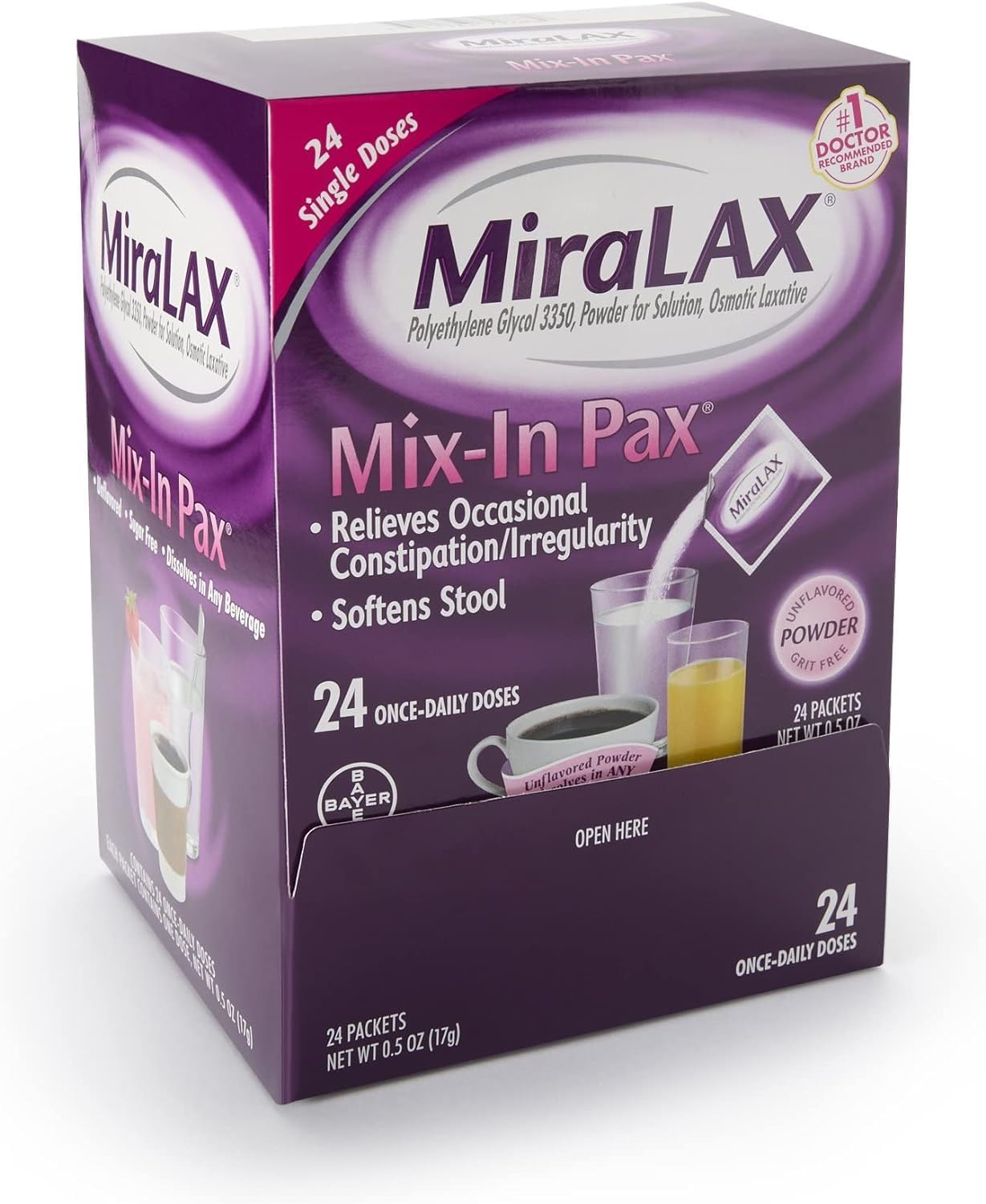 MiraLAX Laxative Packets for Gentle Relief and Convenience