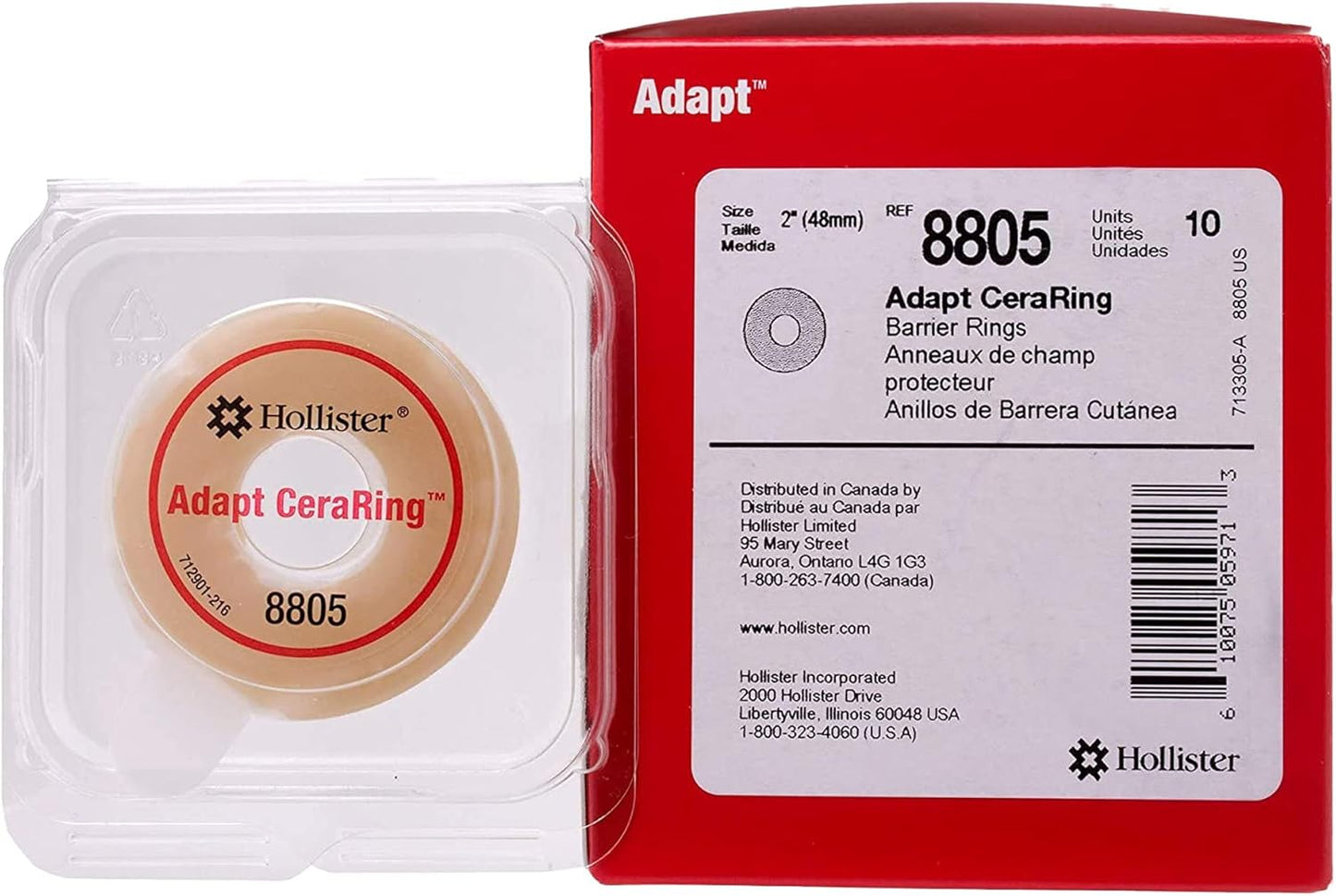 Hollister Adapt 4 Wide Flat CeraRing Barrier Rings for Ostomy Care