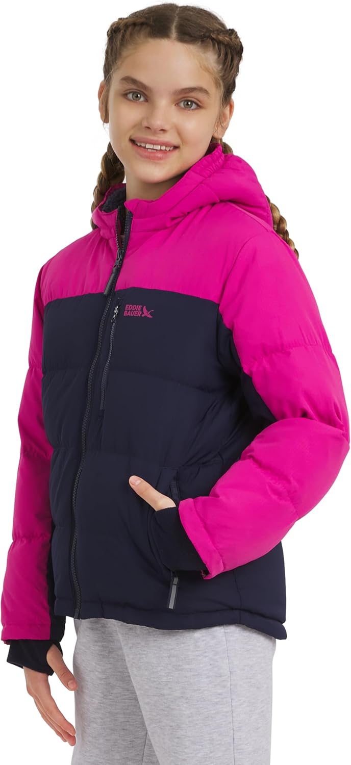 Eddie Bauer Girls' Classic Heavyweight Faux Fur Lined Jacket