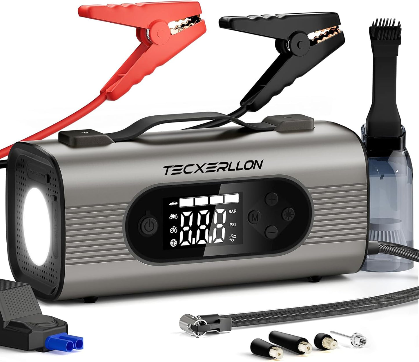TECXERLLON: Ultimate 8-in-1 Jump Starter & Vacuum