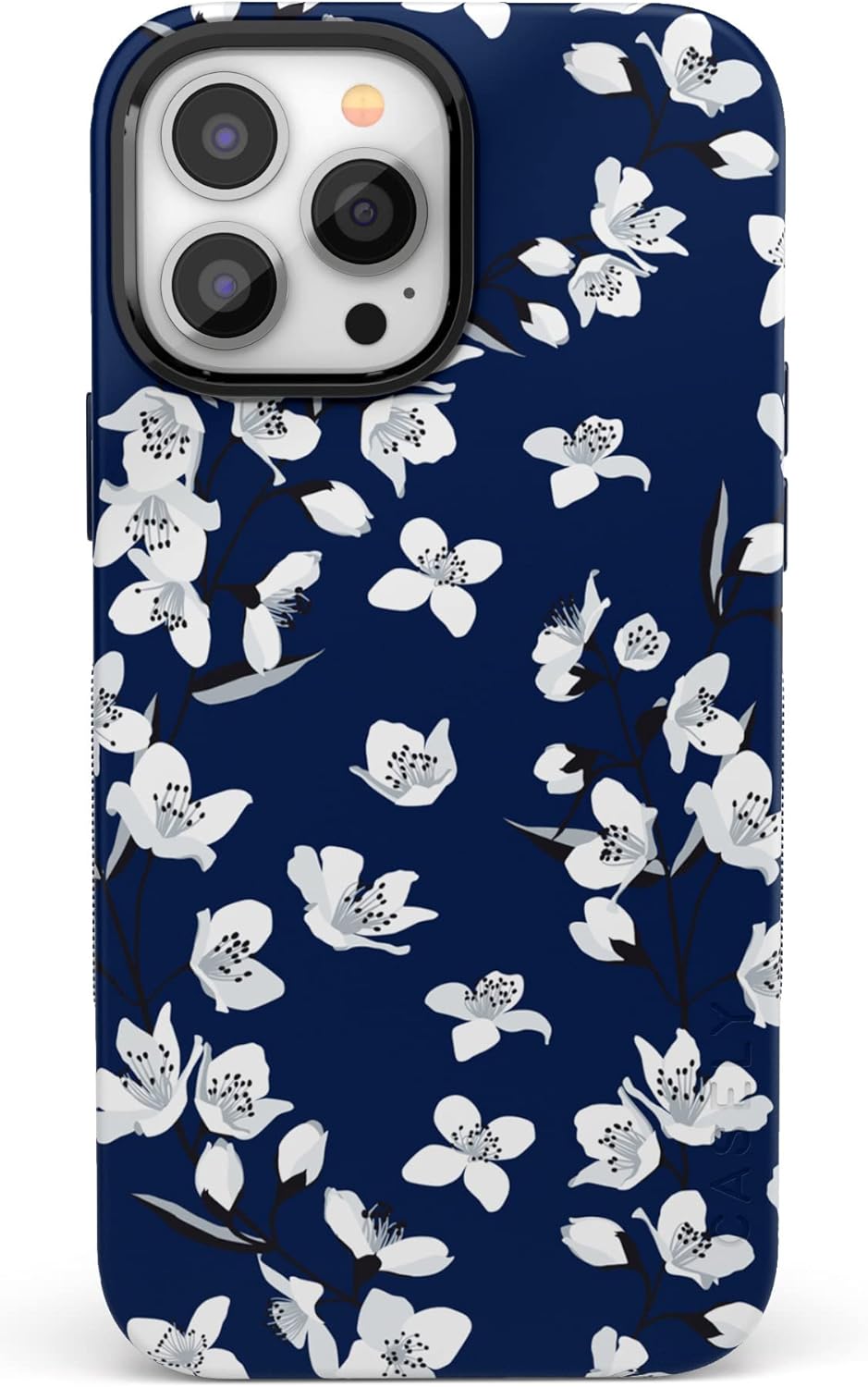 Casely iPhone 13 Pro Case with Navy Cherry Blossom Design