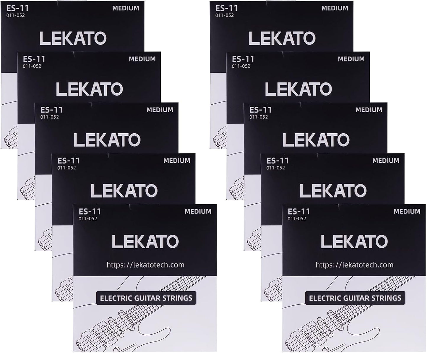 LEKATO Coated Electric Guitar Strings 10 Set - Long-Lasting Tone!