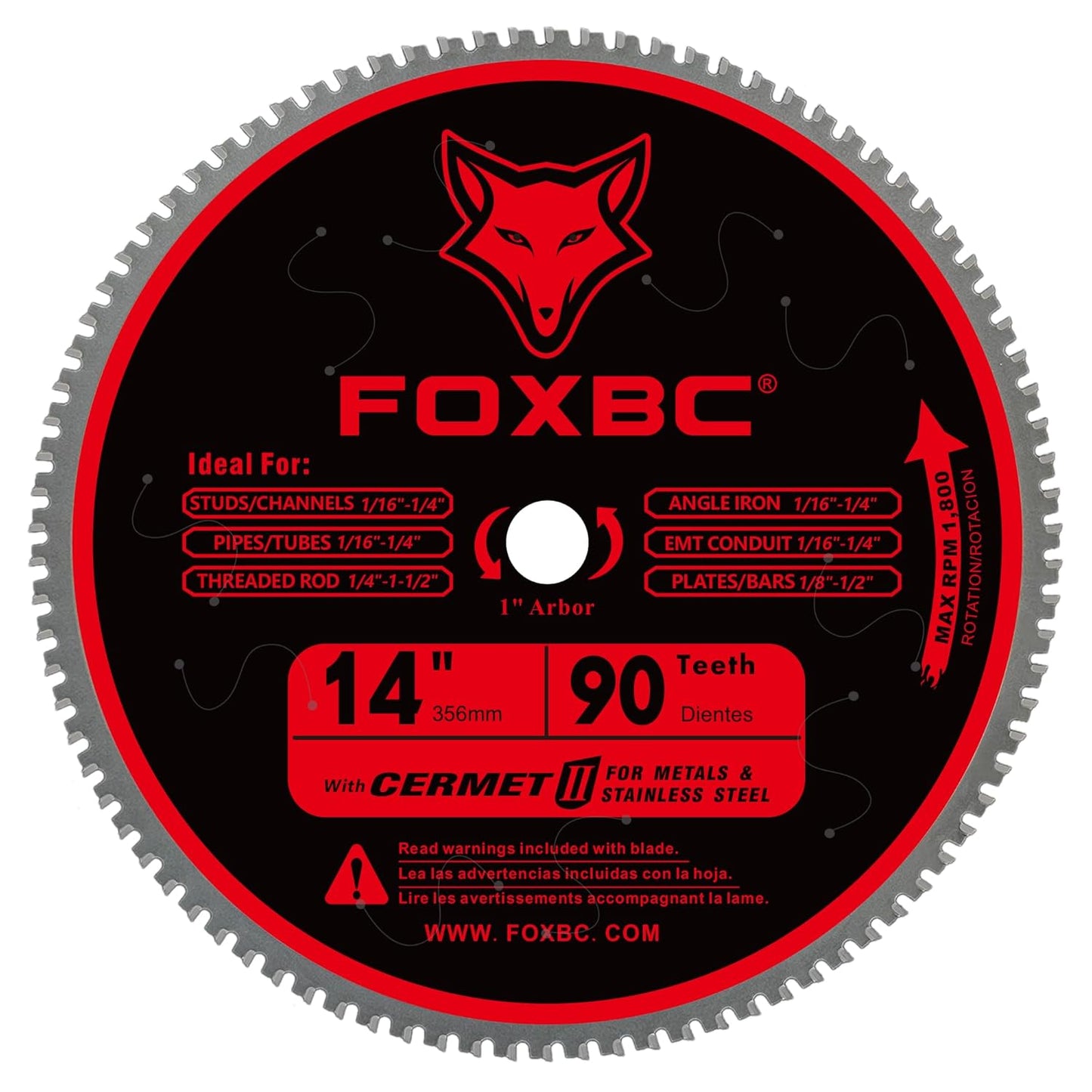 FOXBC 14 Inch Stainless Steel Cutting Saw Blade for Metal Work