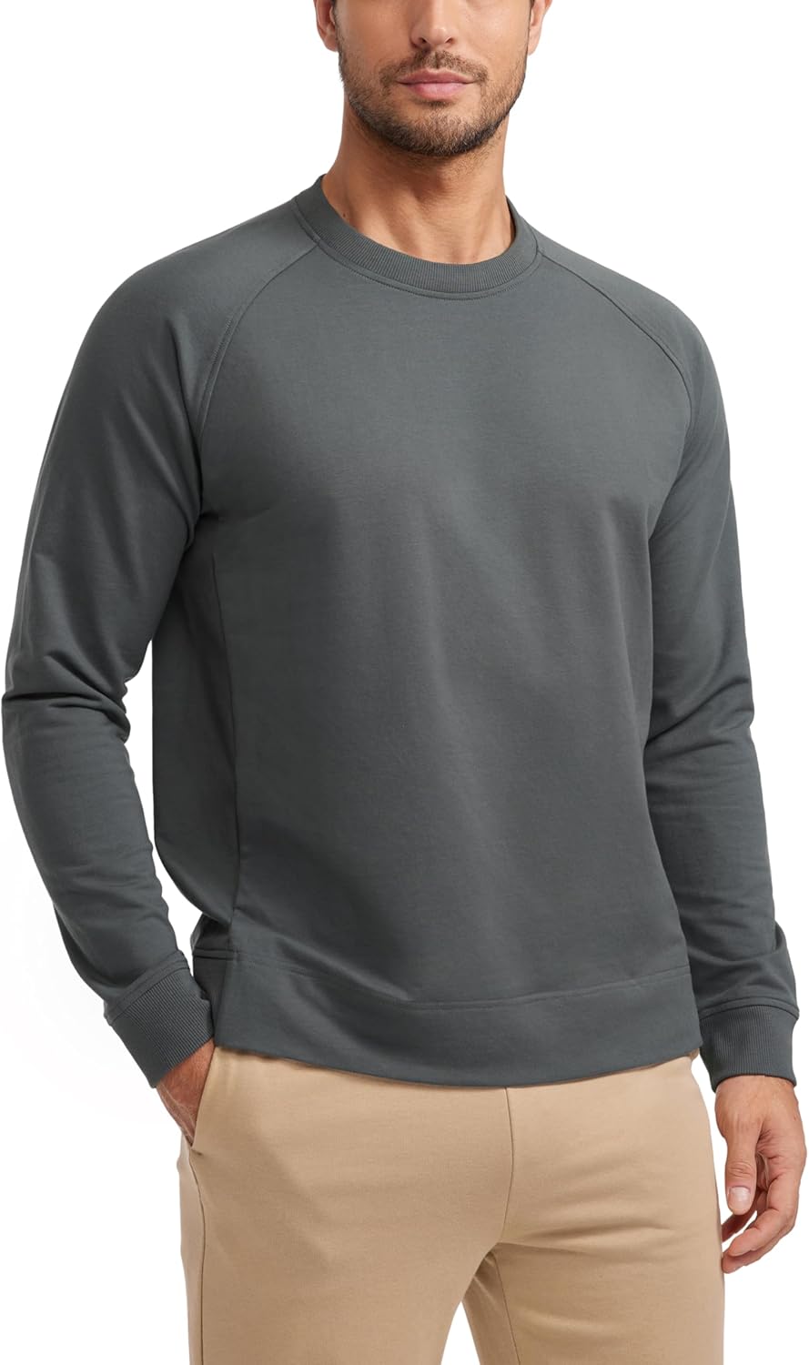 CRZ YOGA Mens Crewneck Sweatshirts for Athletic Comfort
