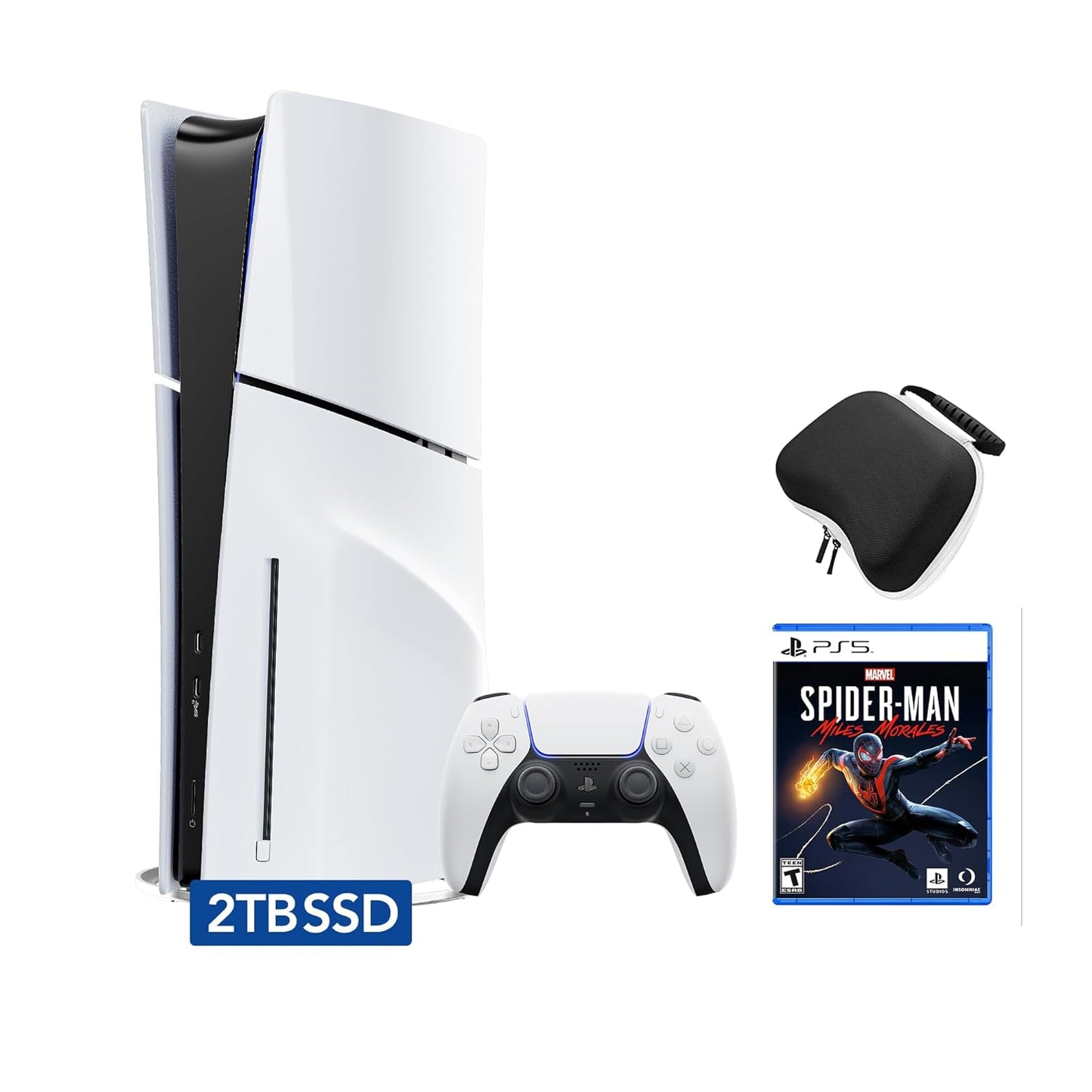 PlayStation 5 Slim 2TB SSD Bundle with Spider-Man & Controller Case - Immersive Gaming Experience