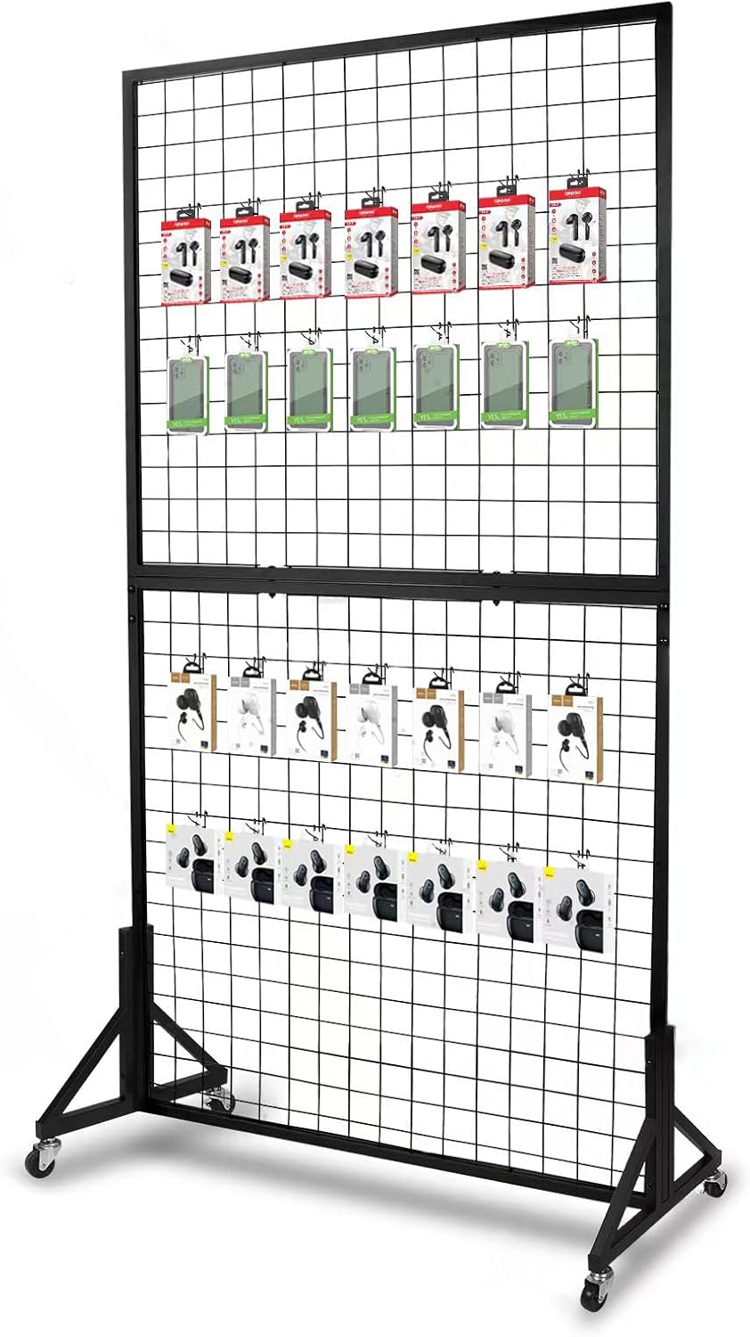 3ftx 6ft Two-Double Gridwall Panel Display Racks for Versatile Use