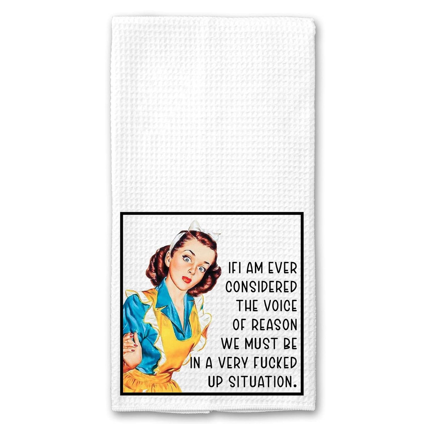 Retro 1950's Housewife Kitchen Towel - Witty Charm!