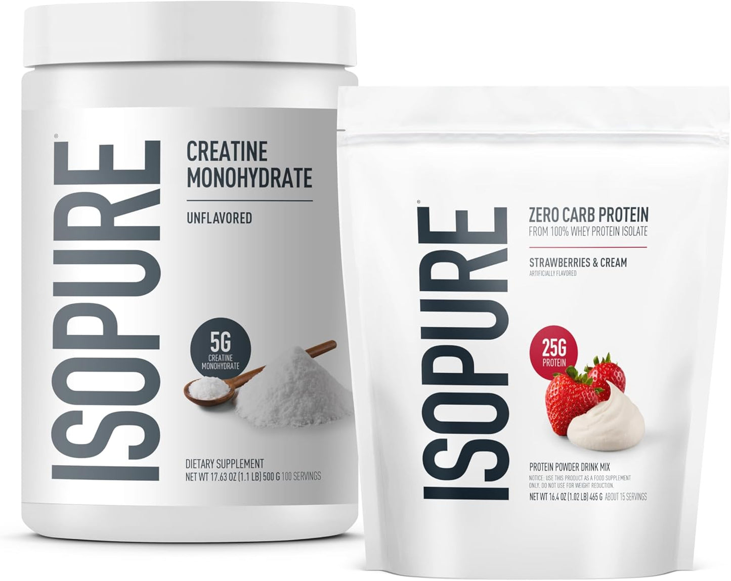 Isopure Bundle of Zero Carb Whey Isolate & Creatine Powder