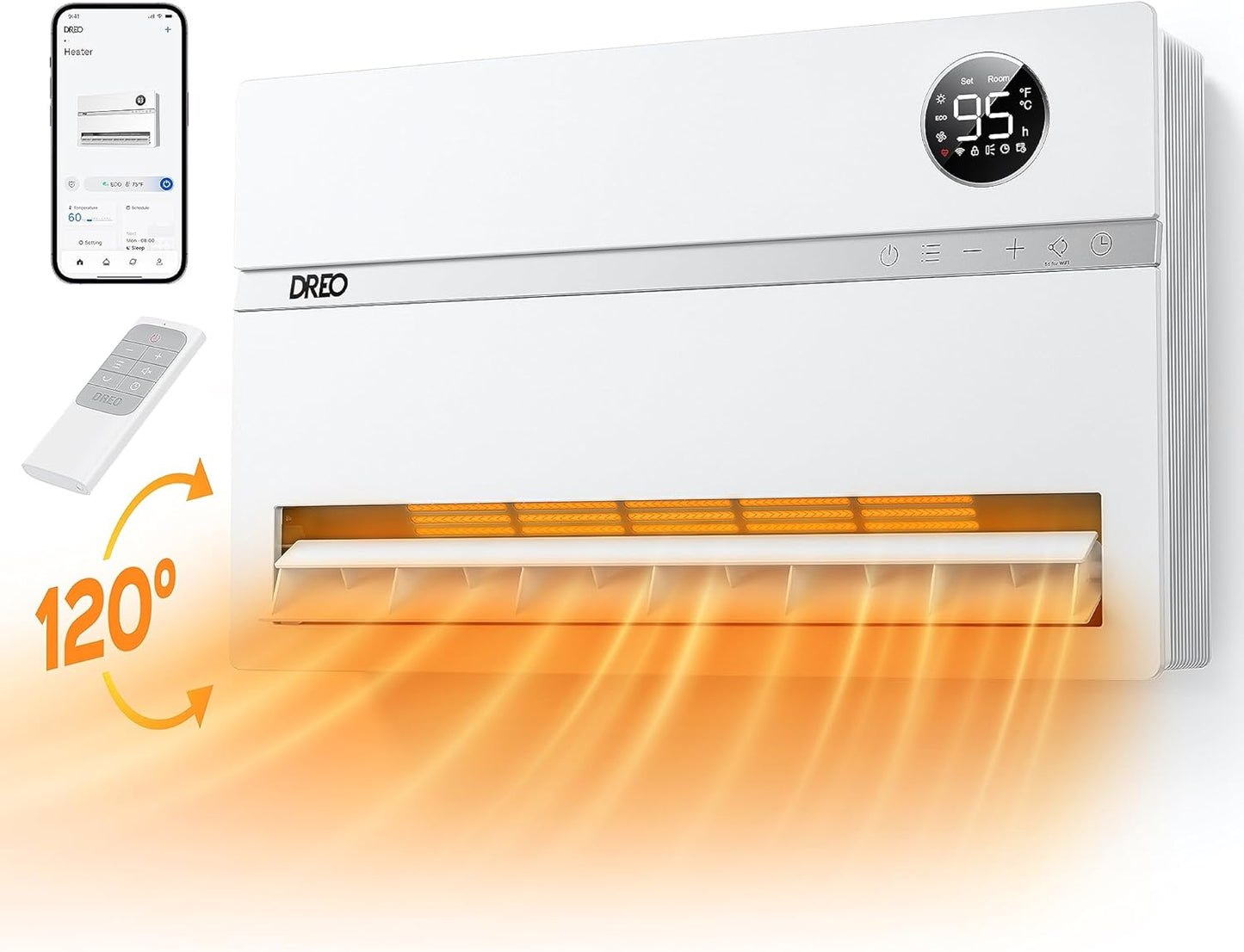 1500W Dreo Smart Wall Heater: Alexa Compatible