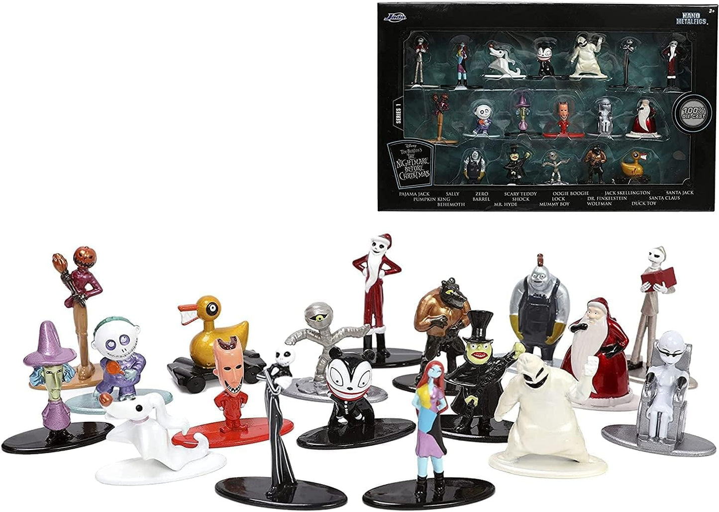Nano Metalfigs 18 PK: Disney Nightmare Before Christmas - Collectible Black Set