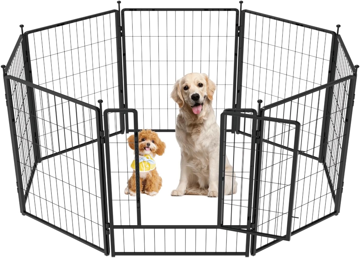Dog Playpen 42 inch Heavy-Duty Metal Pet Fence for Safety