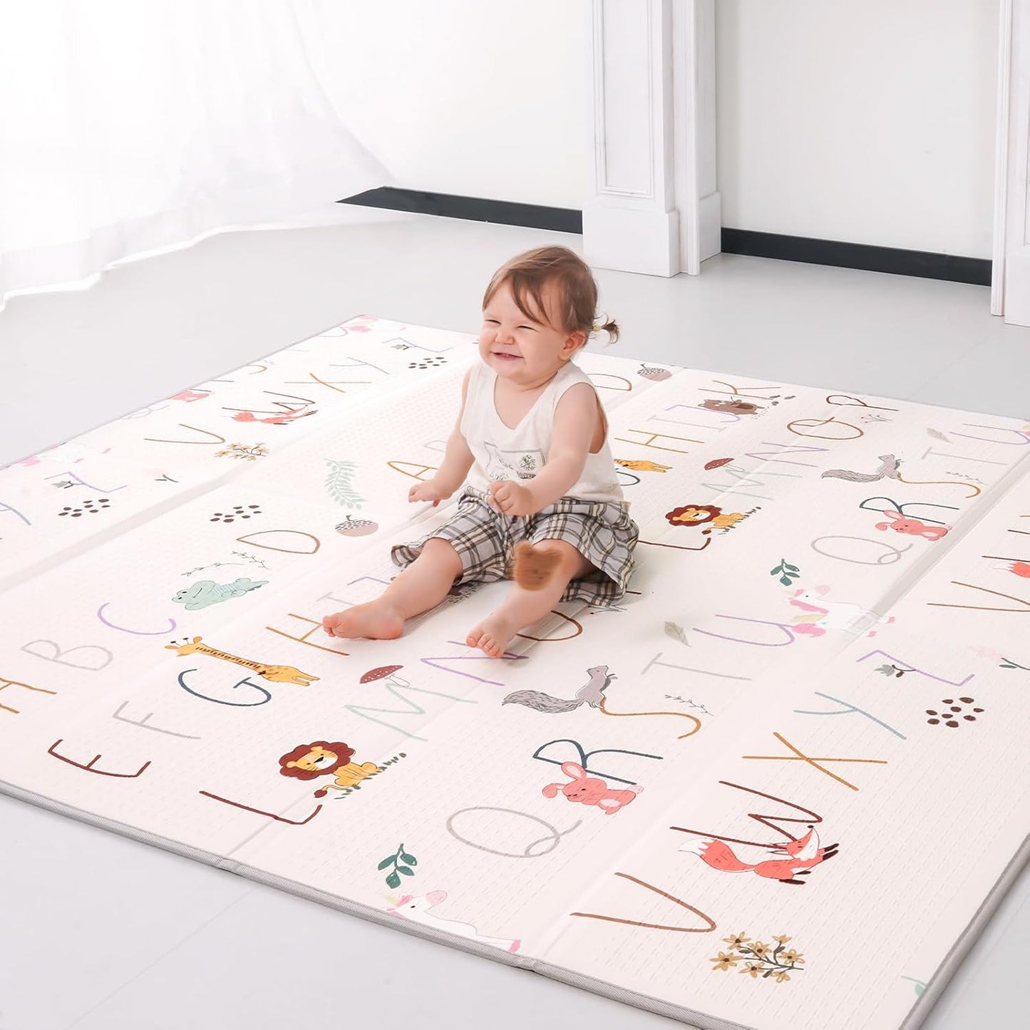 Baby Play Mat 71x79 Inch, Dual-Sided Waterproof & Anti-Slip