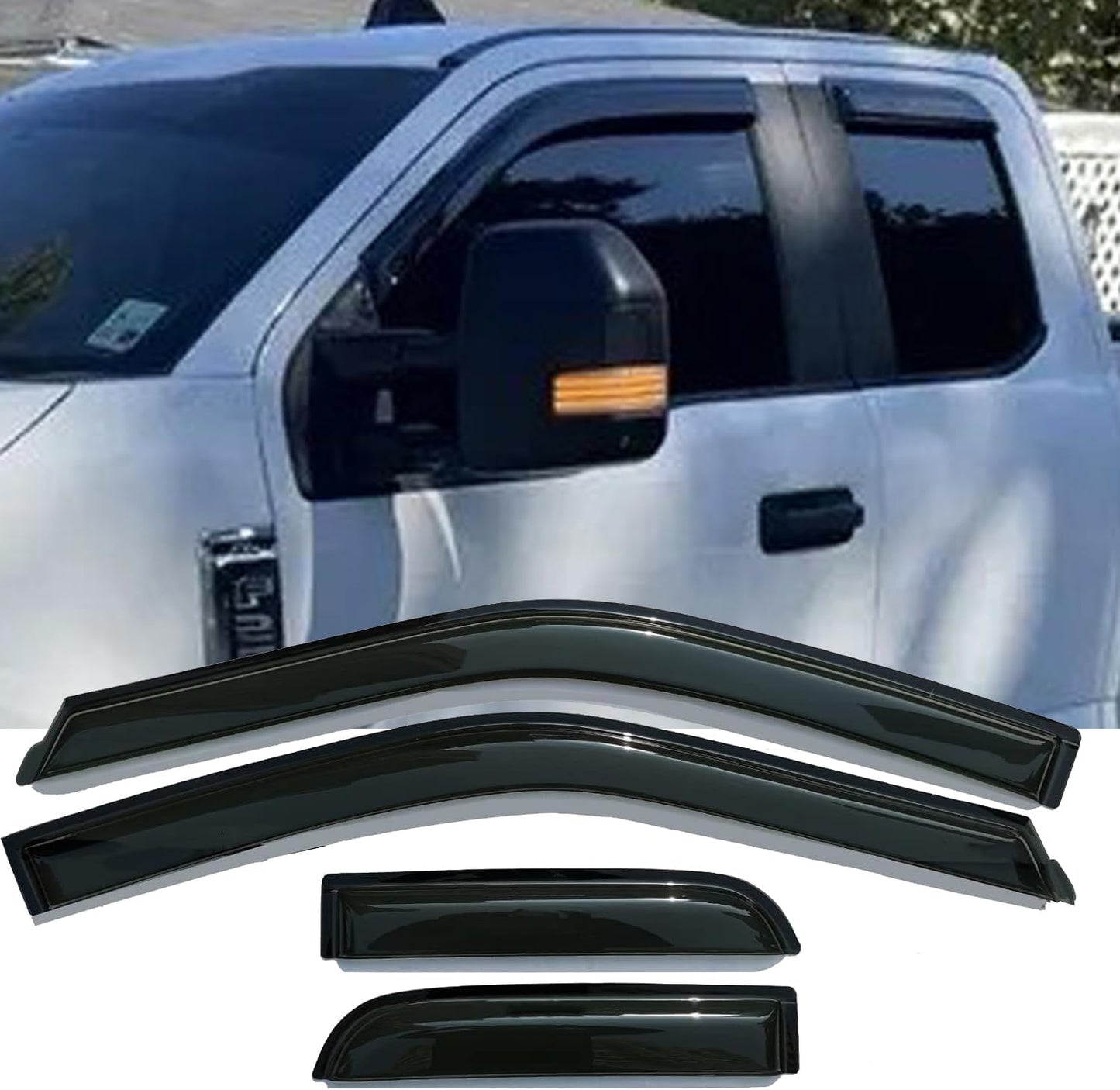 Window Visors Rain Guards for 15-24 Ford F-150 Extended Cab