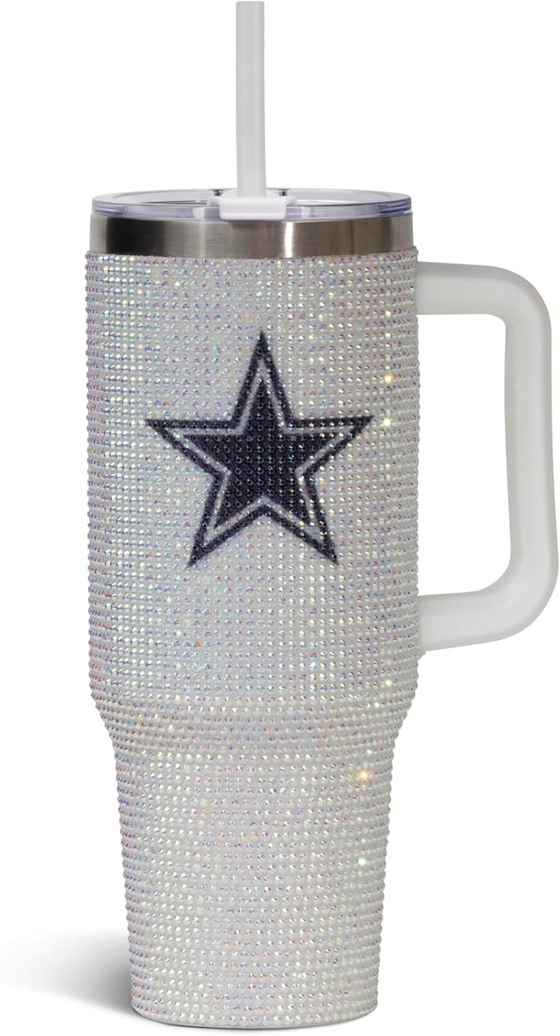 NFL 40oz Stainless Steel Tumbler with Crystal Rhinestones