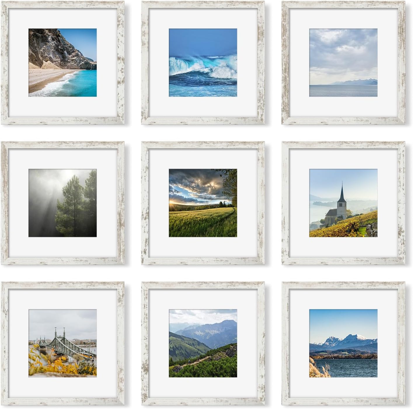 12x12 Picture Frame Set of 9 for Stunning Photo Displays
