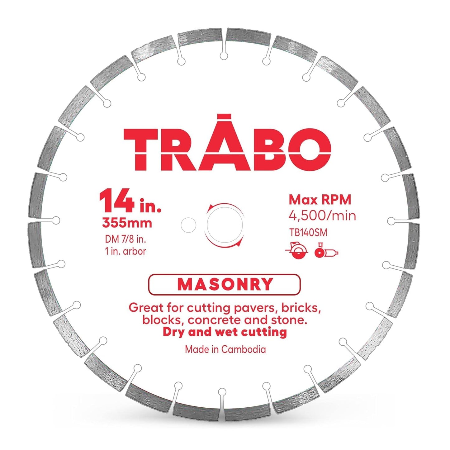 Trabo 14 Inch Masonry Segmented Rim Diamond Bond Blade Review